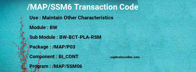 SAP /MAP/SSM6 transaction code