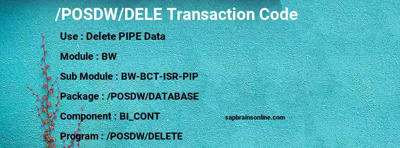 SAP /POSDW/DELE transaction code