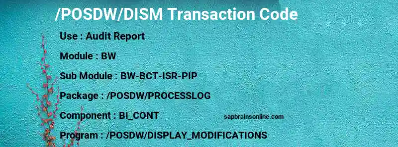 SAP /POSDW/DISM transaction code