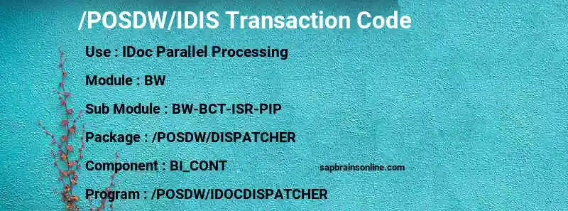 SAP /POSDW/IDIS transaction code