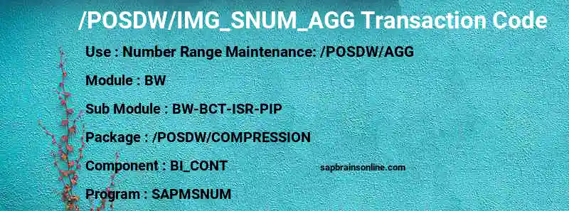 SAP /POSDW/IMG_SNUM_AGG transaction code