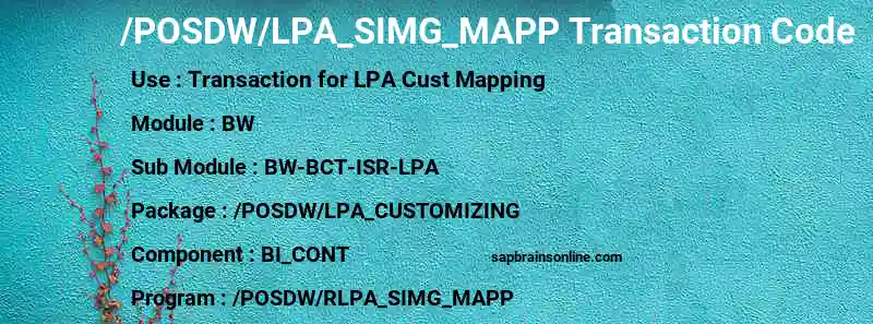 SAP /POSDW/LPA_SIMG_MAPP transaction code