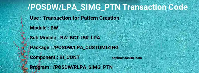 SAP /POSDW/LPA_SIMG_PTN transaction code