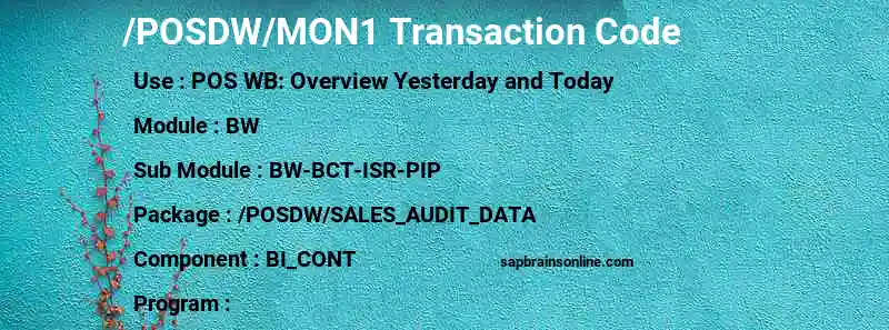 SAP /POSDW/MON1 transaction code