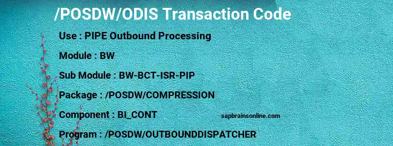 SAP /POSDW/ODIS transaction code