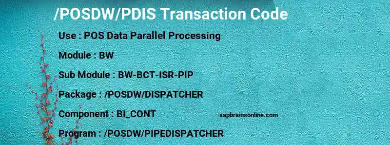 SAP /POSDW/PDIS transaction code