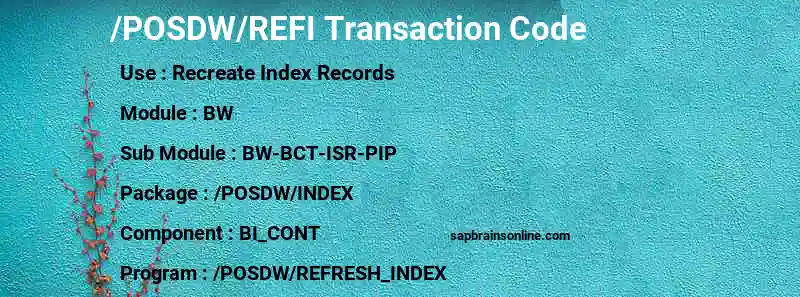 SAP /POSDW/REFI transaction code