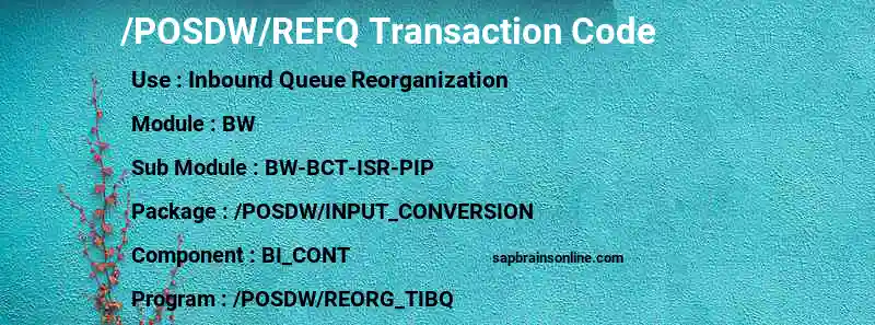 SAP /POSDW/REFQ transaction code