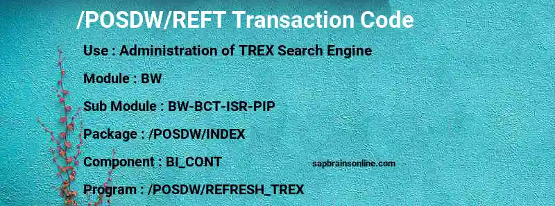 SAP /POSDW/REFT transaction code