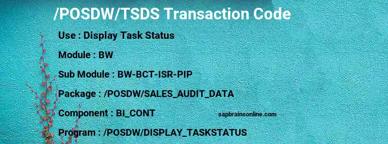 SAP /POSDW/TSDS transaction code