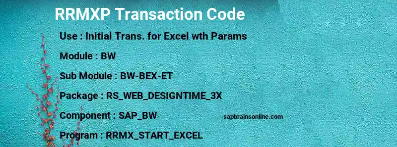 SAP RRMXP transaction code