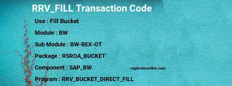SAP RRV_FILL transaction code