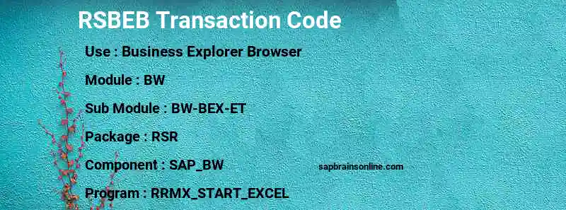 SAP RSBEB transaction code