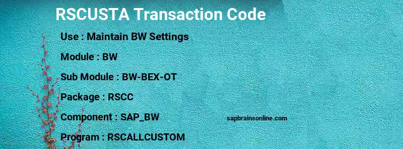 SAP RSCUSTA transaction code