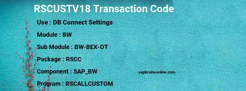 SAP RSCUSTV18 transaction code