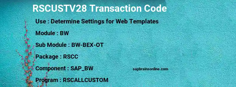 SAP RSCUSTV28 transaction code
