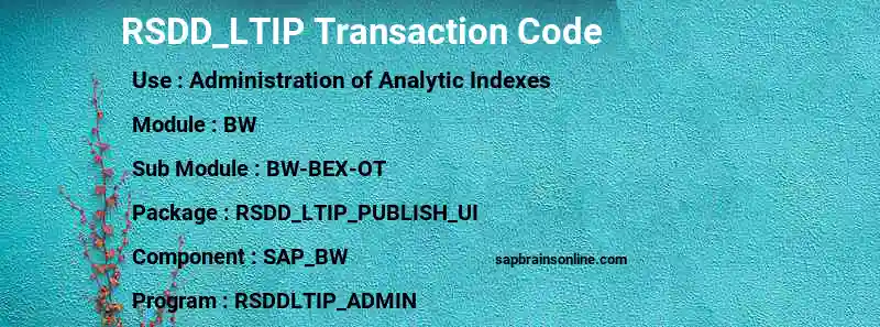 SAP RSDD_LTIP transaction code