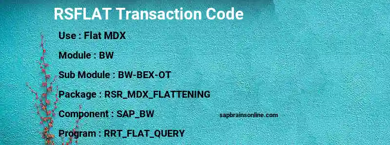 SAP RSFLAT transaction code