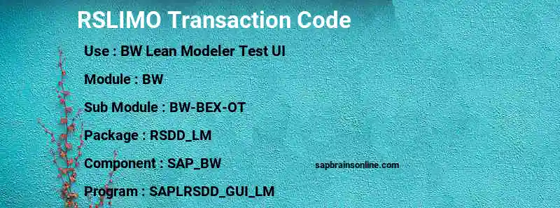 SAP RSLIMO transaction code