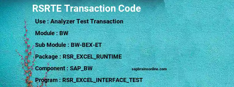 SAP RSRTE transaction code