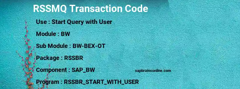 SAP RSSMQ transaction code