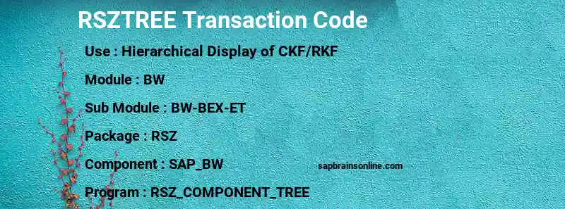 SAP RSZTREE transaction code