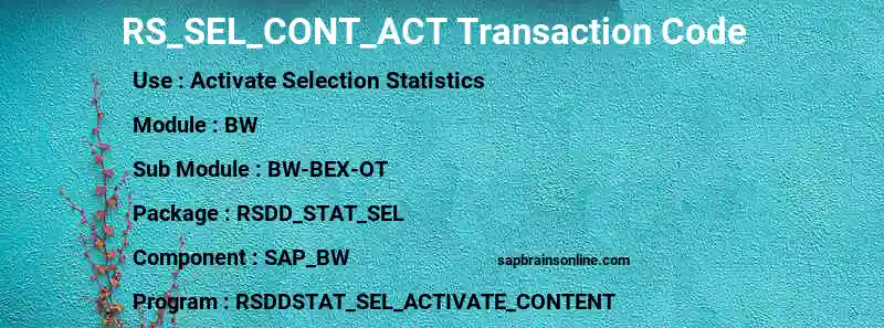 SAP RS_SEL_CONT_ACT transaction code