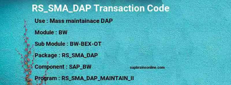 SAP RS_SMA_DAP transaction code
