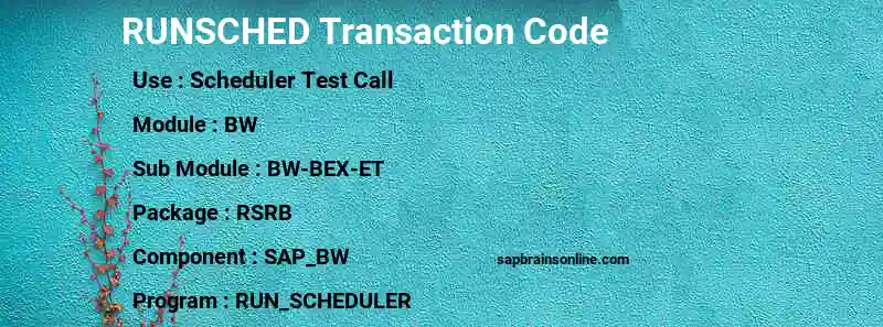 SAP RUNSCHED transaction code