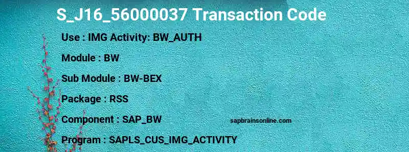 SAP S_J16_56000037 transaction code