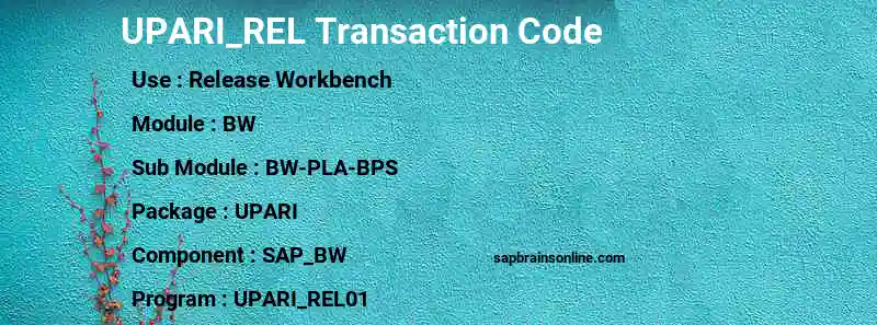SAP UPARI_REL transaction code