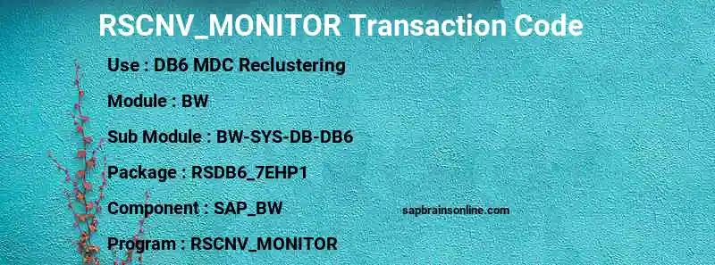 SAP RSCNV_MONITOR transaction code