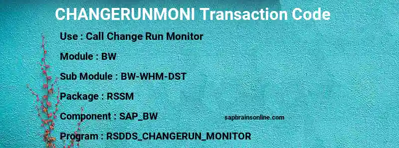 SAP CHANGERUNMONI transaction code