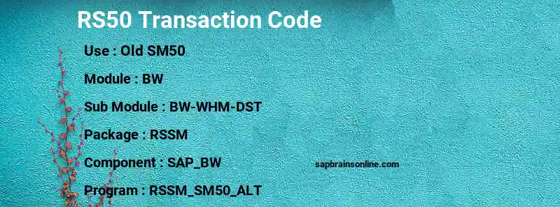 SAP RS50 transaction code