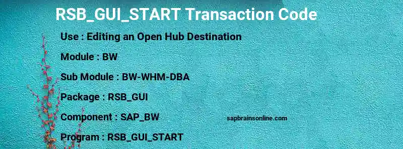 SAP RSB_GUI_START transaction code