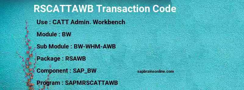 SAP RSCATTAWB transaction code