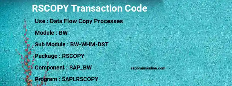 SAP RSCOPY transaction code