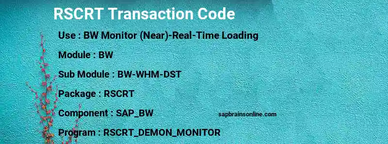 SAP RSCRT transaction code