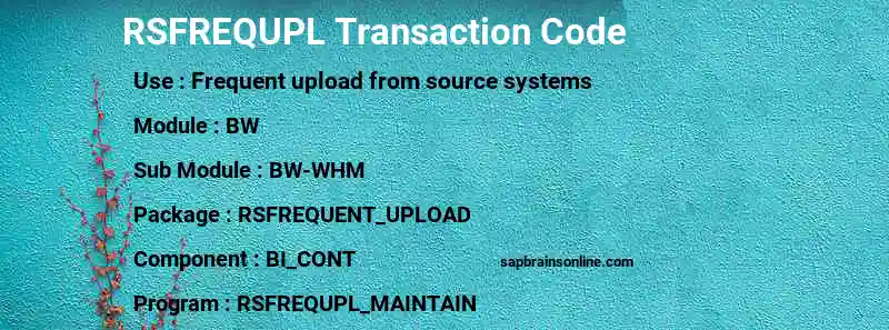SAP RSFREQUPL transaction code