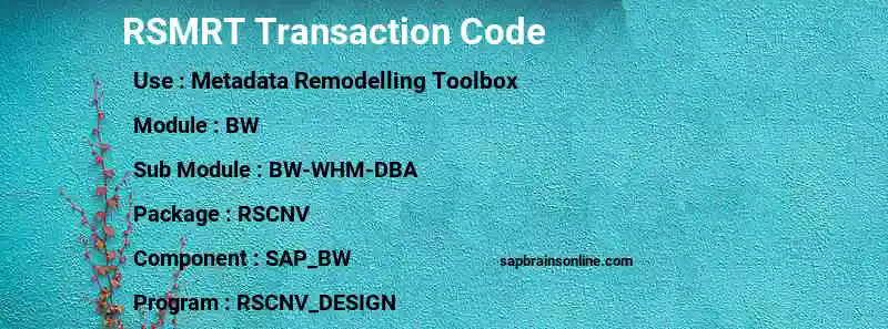 SAP RSMRT transaction code