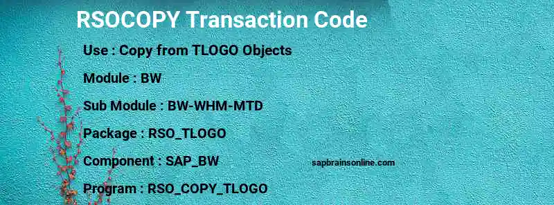 SAP RSOCOPY transaction code
