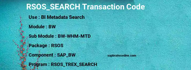 SAP RSOS_SEARCH transaction code