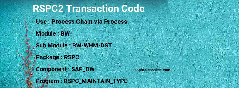 SAP RSPC2 transaction code