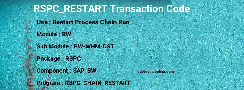 SAP RSPC_RESTART transaction code