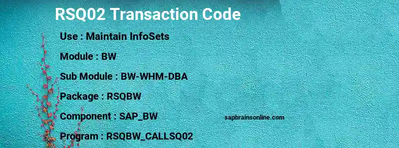 SAP RSQ02 transaction code