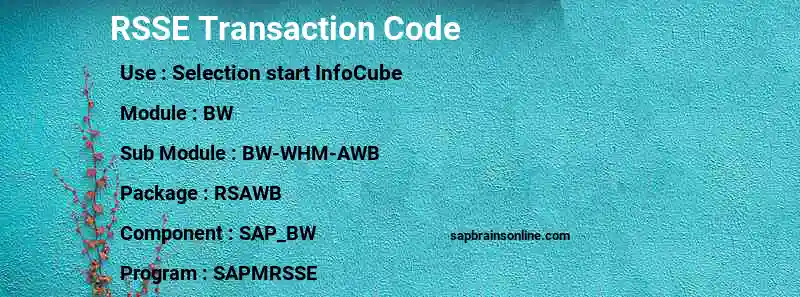 SAP RSSE transaction code