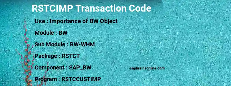 SAP RSTCIMP transaction code