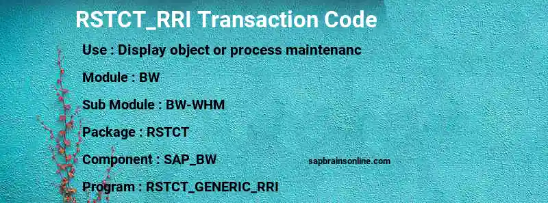 SAP RSTCT_RRI transaction code