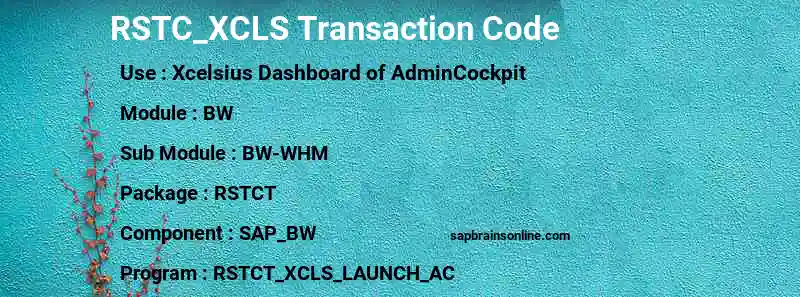 SAP RSTC_XCLS transaction code