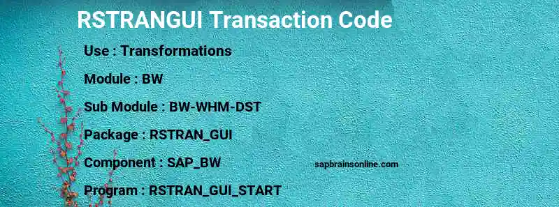 SAP RSTRANGUI transaction code